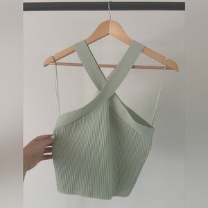 Dry Goods crossover light green tank top. Women’s size medium.